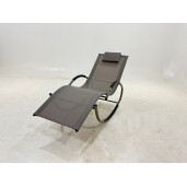 Sezlong, balansoar gradina textilena maro fier 155 x 65 x 85 cm