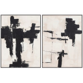 Set 2 tablouri abstract canvas pictura ulei 2 x 90 x 120 cm