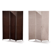 Set 2 paravane decorative bambus lemn negru bej 135 x 180 cm