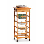 Carucior servire mdf maro 37 x 37 x 82 cm