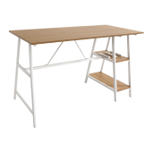 Set mobilier dining 1+2 stejar alb Zafar 120x60x75 cm, 85x30x45 cm