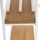 Set mobilier dining 1+2 stejar alb Zafar 120x60x75 cm, 85x30x45 cm