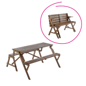 Masa gradina, banca lemn maro Zagir 139,5x133,5x73 cm