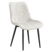 Scaun dining catifea crem metal negru Zaina 50x63.5x84 cm