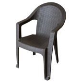 Scaun de gradina stivuibil, plastic maro, Zama 52x61x82,5 cm
