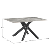 Masa dining gri neagra  Zenos 160x90x75 cm