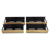 Set 4 polite otel negru bambus maro Zober 2 x 27x8,5x7,5 cm, 2 x 29,5x9,5x7,5 cm