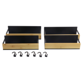 Set 4 polite otel negru bambus maro Zober 2 x 27x8,5x7,5 cm, 2 x 29,5x9,5x7,5 cm