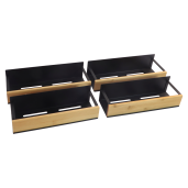 Set 4 polite otel negru bambus maro Zober 2 x 27x8,5x7,5 cm, 2 x 29,5x9,5x7,5 cm