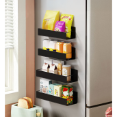 Set 4 polite otel negru Zober 2 x 27x8,5x7,5 cm, 2 x 29,5x9,5x7,5 cm