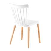 Scaun plastic alb lemn fag  Zosima 54x44x83 cm