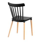 Scaun plastic negru lemn fag Zosima 54x44x83 cm