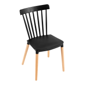 Scaun plastic negru lemn fag Zosima 54x44x83 cm