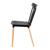 Scaun plastic negru lemn fag Zosima 54x44x83 cm