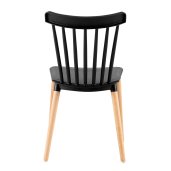 Scaun plastic negru lemn fag Zosima 54x44x83 cm
