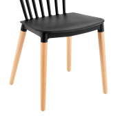 Scaun plastic negru lemn fag Zosima 54x44x83 cm