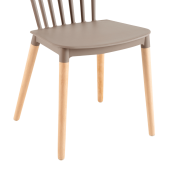 Scaun plastic gri lemn fag Zosima 54x44x83 cm