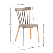 Scaun plastic gri lemn fag Zosima 54x44x83 cm