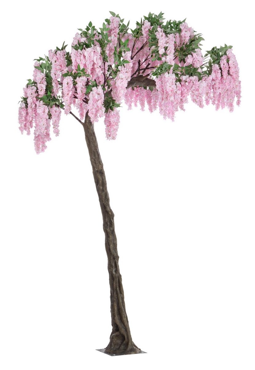 Fraction charter image Copac decorativ cu flori artificiale roz Wisteria 200 cm x 320 h - Decorer